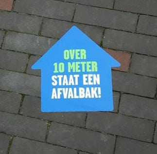 Stoepstickers afvalcontainers ROC van Twente