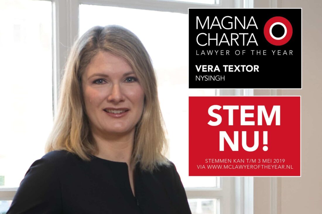Advocaat Vera Textor is genomineerd voor de titel “Magna Charta lawyer of the year”