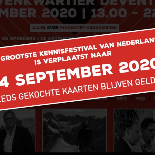 Het Grootste Kennisfestival verplaatst naar 24 september 2020