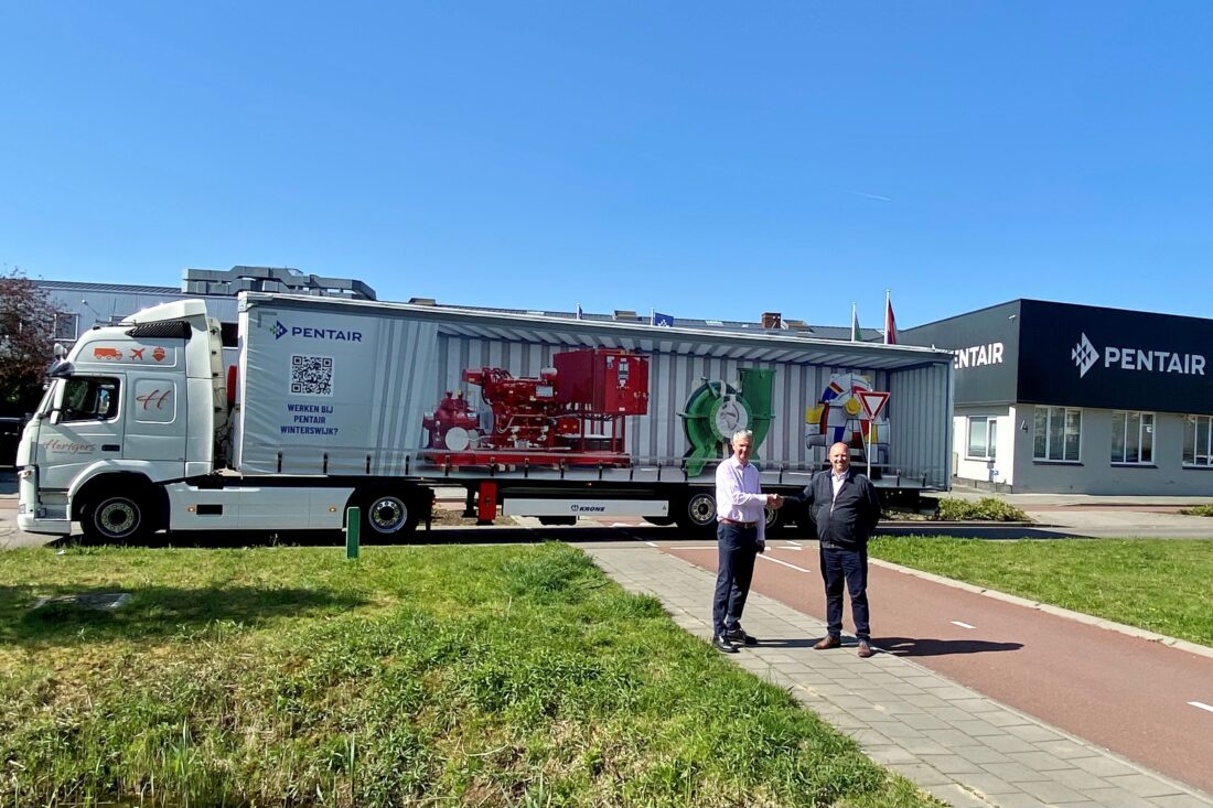 Vrachtwagen promoot werken bij Pentair Winterswijk