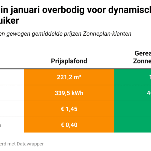 Dynamische energiegebruikers besparen belastingbetaler 75 miljoen in januari