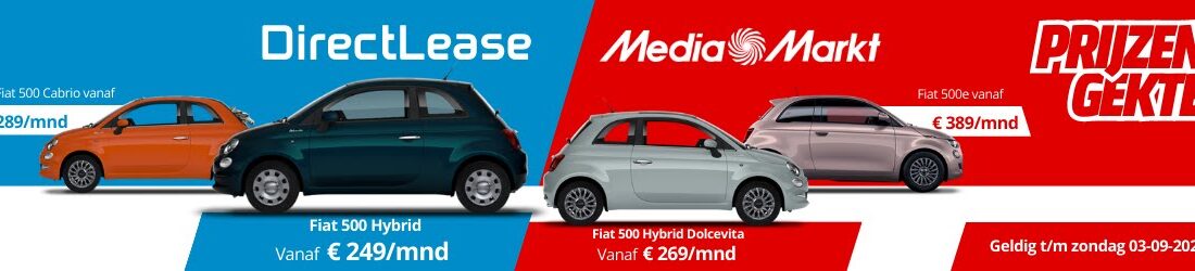 Unieke samenwerking MediaMarkt en DirectLease met populaire Fiat 500-leasemodellen