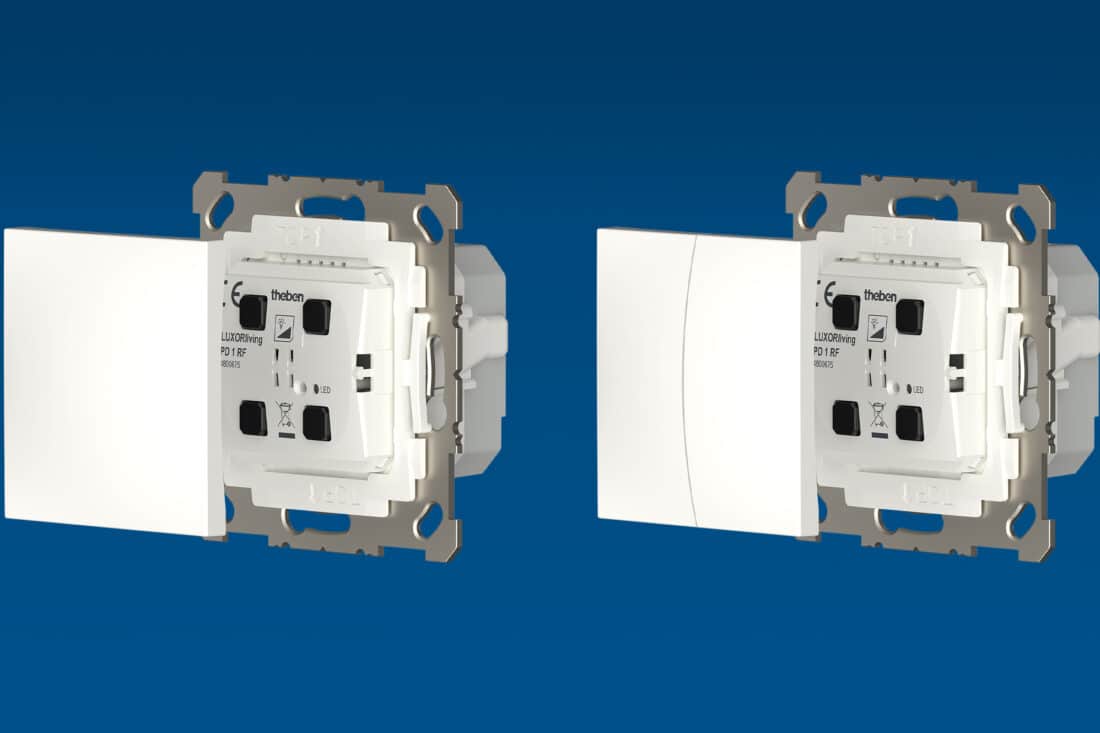 Smart Home functies eenvoudig draadloos achteraf inbouwen: Met inbouw actor met RF bedientoets van Theben